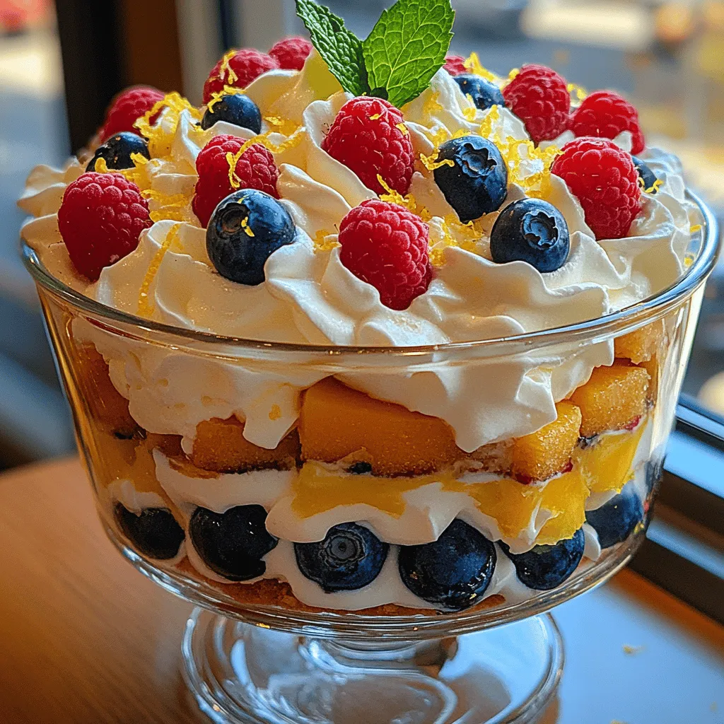 Step into the delightful world of desserts with our Ultimate Lemon Trifle recipe, a culinary creation that embodies the essence of freshness and flavor. This tantalizing trifle is a harmonious blend of tart lemon curd, creamy whipped topping, and vibrant fresh berries, making it an ideal choice for any occasion. Whether you’re celebrating a summer gathering, a holiday feast, or simply craving a light dessert, this Lemon Trifle is sure to impress your family and friends.