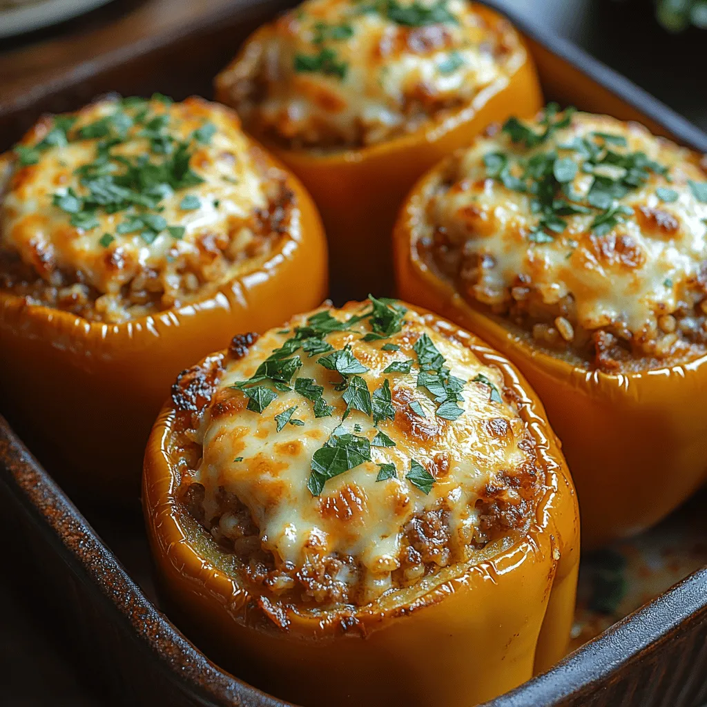 Beefy Cheesy Stuffed Peppers are the ultimate comfort food, combining savory flavors with hearty nutrition. This dish is not only delightful to the palate but also visually appealing, making it a perfect centerpiece for family dinners or gatherings. Packed with vibrant bell peppers, succulent ground beef, and a melty layer of cheese, these stuffed peppers are a crowd-pleaser that caters to both busy individuals and families looking for a nutritious meal.