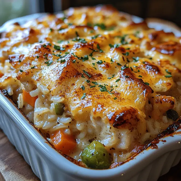 There's something undeniably comforting about a warm, hearty meal that brings family and friends together. The Comforting Chicken & Rice Bake is one such dish that perfectly encapsulates the essence of home-cooked goodness. This recipe combines tender chicken, fluffy rice, and a medley of vegetables, all enveloped in a creamy, flavorful sauce. It’s a meal that warms the soul and fills the belly, making it an ideal choice for family gatherings or busy weeknights when you need a satisfying dish without a lot of fuss.