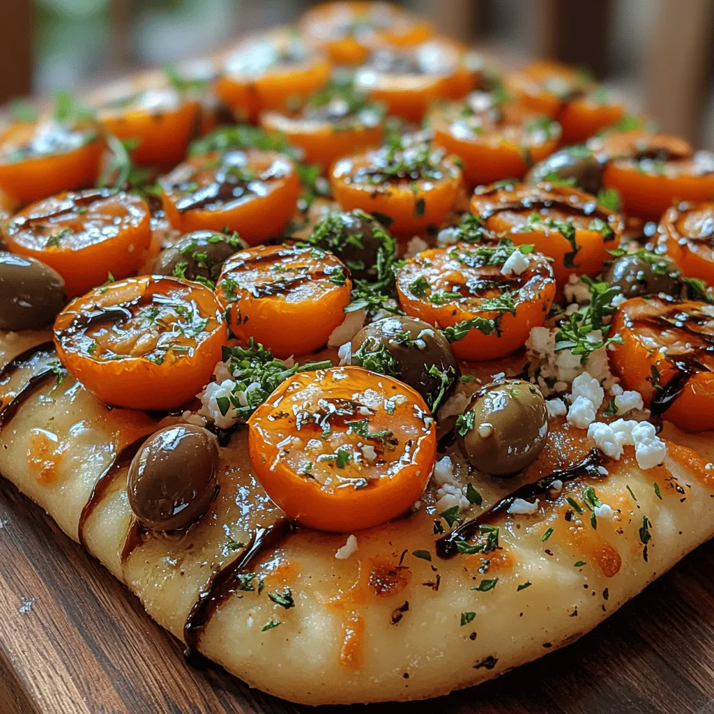 The Mediterranean Delight Flatbread is a vibrant and flavorful dish that brings the essence of the Mediterranean right to your kitchen. This flatbread, with its perfect blend of fresh ingredients, serves as an ideal appetizer, snack, or light meal. Its versatility allows it to be enjoyed in various ways, whether topped with fresh vegetables, served alongside dips, or enjoyed on its own. The captivating flavors and textures make it a great addition to any gathering or a delightful treat for yourself at home.