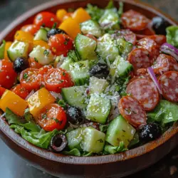 The Italian Grinder Salad stands as a vibrant homage to the classic Italian sub sandwich, transforming its beloved flavors into a refreshing and delightful salad. Originating from the sandwich culture of the Northeast United States, particularly in Connecticut, the grinder salad has gained significant popularity in recent years, especially as people seek lighter, yet satisfying meal options. This salad encapsulates the essence of Italian cuisine, with its emphasis on fresh ingredients and bold flavors, making it a perfect choice for lunch or dinner.