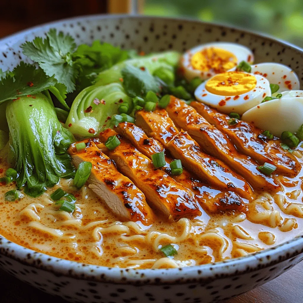 Ramen has taken the culinary world by storm, transforming from a humble convenience food to a gourmet dish celebrated globally. The rich and savory broth, chewy noodles, and variety of toppings make ramen a beloved comfort food for many. It's no wonder that it has become a staple in households and restaurants alike, appealing to both traditionalists and adventurous foodies. Among the myriad of ramen recipes, one dish stands out for its unique flavor profile and satisfying heat: Fiery Chicken Ramen with Creamy Garlic Sauce.