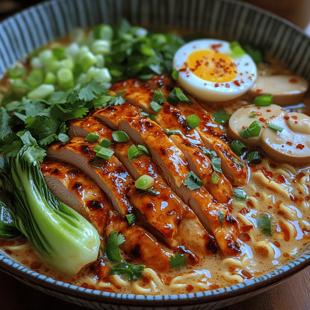 Ramen has taken the culinary world by storm, transforming from a humble convenience food to a gourmet dish celebrated globally. The rich and savory broth, chewy noodles, and variety of toppings make ramen a beloved comfort food for many. It's no wonder that it has become a staple in households and restaurants alike, appealing to both traditionalists and adventurous foodies. Among the myriad of ramen recipes, one dish stands out for its unique flavor profile and satisfying heat: Fiery Chicken Ramen with Creamy Garlic Sauce.