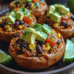 Sweet Potatoes Stuffed with Quinoa & Black Beans