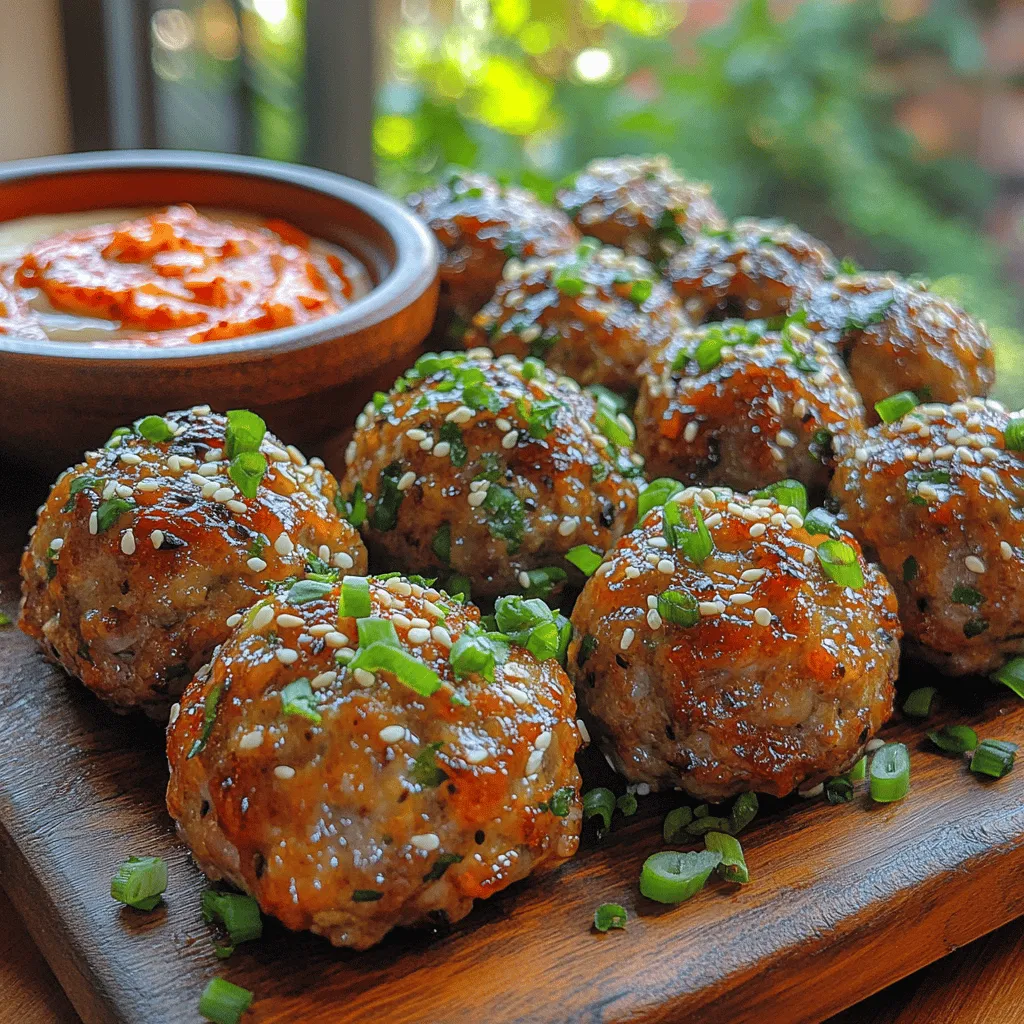 Korean cuisine has rapidly gained popularity around the globe, celebrated for its bold flavors, vibrant colors, and unique culinary techniques. From the sizzling sound of bulgogi on the grill to the tangy bite of kimchi, Korean food offers a delightful blend of sweet, spicy, and savory elements that tantalize the taste buds. One dish that perfectly encapsulates the essence of Korean flavors while catering to modern culinary convenience is <strong></noscript>Korean BBQ Meatballs with Spicy Mayo Dip.” /></p>
<p></p>
<h3>Baking the Meatballs</h3>
<p></p>
<p>To achieve the perfect Korean BBQ meatballs, baking is the ideal method, allowing for even cooking and a nice, caramelized exterior. Preheat your oven to 400°F (200°C) to ensure that the meatballs cook thoroughly and brown beautifully.</p>
<p></p>
<p><strong>Cooking Times and Desired Doneness</strong></p>
<p></p>
<p>Once your meatballs are shaped and placed on a lined baking sheet, bake them for about 20 minutes. This should yield tender meatballs with a slight crisp on the outside. For the best results, use an instant-read thermometer to check the internal temperature; it should reach at least 160°F (70°C) for ground beef and pork or 165°F (74°C) for chicken. If you prefer a bit more browning, you can switch on the broiler for an additional 2-3 minutes at the end of the baking time. Just be sure to keep a close eye on them to prevent burning.</p>
<p></p>
<p><strong>Tips for Browning</strong></p>
<p></p>
<p>To achieve that desirable golden-brown crust, avoid crowding the meatballs on the baking sheet. Space them out to allow hot air to circulate around each meatball. Additionally, lightly brush or spray the meatballs with a bit of cooking oil before baking. This will enhance browning and add a little extra richness to the flavor.</p>
<p></p>
<h3>Making the Spicy Mayo Dip</h3>
<p></p>
<p>Now that your Korean BBQ meatballs are baking, it’s time to prepare the spicy mayo dip—a simple yet delicious accompaniment that elevates the dish.</p>
<p></p>
<p><strong>Step-by-Step Guide on Whisking the Ingredients Together</strong></p>
<p></p>
<p>1. <strong>Gather Your Ingredients</strong>: For the spicy mayo dip, you will need ½ cup of mayonnaise, 1 tablespoon of Sriracha (or to taste), 1 teaspoon of garlic powder, and a squeeze of fresh lime juice.</p>
<p></p>
<p>2. <strong>Mix the Base</strong>: In a medium-sized bowl, add the mayonnaise. This will serve as the creamy base for your dip.</p>
<p></p>
<p>3. <strong>Add the Heat</strong>: Gradually whisk in the Sriracha. Start with 1 tablespoon and adjust according to your heat preference. If you like it spicier, feel free to add more.</p>
<p></p>
<p>4. <strong>Season</strong>: Add the garlic powder for an extra layer of flavor, followed by a squeeze of lime juice to brighten the dip.</p>
<p></p>
<p>5. <strong>Combine and Taste</strong>: Whisk all the ingredients together until smooth and well combined. Taste the dip and adjust seasoning if necessary—more Sriracha for heat, or more lime for acidity.</p>
<p></p>
<p>6. <strong>Chill</strong>: For the best flavor, cover the dip and refrigerate it for at least 30 minutes before serving. This allows the flavors to meld beautifully.</p>
<p></p>
<h3>Serving Suggestions</h3>
<p></p>
<p>Presenting your Korean BBQ meatballs and spicy mayo dip creatively can enhance the overall dining experience.</p>
<p></p>
<p><strong>Plating and Garnishing Ideas</strong></p>
<p></p>
<p>Arrange the meatballs on a large platter, perhaps in a spiral pattern or clustered in groups. Drizzle a bit of the spicy mayo over the top for visual appeal. Sprinkle toasted sesame seeds and finely chopped green onions over the meatballs as a garnish. These not only add flavor but also make the dish visually enticing.</p>
<p></p>
<p><strong>Creative Serving Ideas</strong></p>
<p></p>
<p>– <strong>Skewers</strong>: For a fun twist, thread the meatballs onto skewers for easy serving at parties or gatherings.</p>
<p>– <strong>Bowl Meal</strong>: Serve the meatballs over a bed of rice or quinoa, drizzling the spicy mayo dip on top, and adding steamed vegetables for a balanced meal.</p>
<p>– <strong>Appetizer Style</strong>: Use toothpicks to serve the meatballs as bite-sized appetizers. This is perfect for parties, allowing guests to enjoy them easily while mingling.</p>
<p></p>
<h3>Nutritional Benefits of Korean BBQ Meatballs</h3>
<p></p>
<p>Korean BBQ meatballs not only offer a burst of flavor but also pack a nutritional punch.</p>
<p></p>
<p><strong>Overview of Nutritional Content</strong></p>
<p></p>
<p>A serving of Korean BBQ meatballs typically contains around 250-300 calories, depending on the ingredients used. The protein content is substantial, providing about 15-20 grams per serving, thanks to the meat. The fats, primarily from the meat and mayonnaise, can vary but are manageable within a balanced diet.</p>
<p></p>
<p><strong>Health Benefits of Selected Ingredients</strong></p>
<p></p>
<p>– <strong>Ginger</strong>: Often used in the marinade, ginger is known for its anti-inflammatory properties and can aid in digestion.</p>
<p>– <strong>Green Onions</strong>: These are not just for garnish; they are rich in antioxidants, vitamins A and C, and can enhance immune function.</p>
<p>– <strong>Garlic</strong>: Another common ingredient, garlic has numerous health benefits, including lowering cholesterol levels and supporting heart health.</p>
<p></p>
<p><strong>Balancing Indulgence with Nutrition</strong></p>
<p></p>
<p>While these meatballs are indulgent, they can easily fit into a modern diet when paired with healthy sides like steamed vegetables or a fresh salad. By using lean meats and moderating the amount of mayonnaise in the dip, you can enjoy the flavors without overindulging.</p>
<p></p>
<h3>Cultural Significance of Korean BBQ</h3>
<p></p>
<p>Understanding the cultural backdrop of Korean BBQ not only enriches your cooking experience but also deepens your appreciation for the flavors.</p>
<p></p>
<p><strong>Historical Context of Korean BBQ</strong></p>
<p></p>
<p>Korean BBQ has a rich history that dates back to the Goryeo Dynasty (918-1392). It evolved through various periods, with barbecue techniques being influenced by both Chinese and Mongolian cuisines. The communal aspect of dining, where food is grilled at the table, fosters social interactions and reflects the importance of community in Korean culture.</p>
<p></p>
<p><strong>The Role of Meatballs in Korean Cuisine</strong></p>
<p></p>
<p>While not as traditional as other barbecue items like galbi (beef short ribs), meatballs have found their way into Korean dining, showcasing the adaptability of the cuisine. They often incorporate classic Korean flavors, making them a delightful fusion dish that reflects modern culinary trends.</p>
<p></p>
<p><strong>Comparison with Other Popular Korean Dishes</strong></p>
<p></p>
<p>When compared to other Korean dishes like bibimbap or bulgogi, Korean BBQ meatballs present a unique take that combines familiar flavors in a new format. Each dish tells a story of tradition and culture, highlighting the diverse range of ingredients used in Korean cooking.</p>
<p></p>
<h3>Pairing Ideas and Serving Suggestions</h3>
<p></p>
<p>Enhancing your Korean BBQ meatballs with the right sides and beverages can elevate the meal.</p>
<p></p>
<p><strong>Suggested Side Dishes</strong></p>
<p></p>
<p>– <strong>Rice</strong>: A bowl of steamed rice is a classic accompaniment, serving as a neutral base that balances the robust flavors of the meatballs.</p>
<p>– <strong>Kimchi</strong>: This fermented vegetable dish adds a tangy crunch and is rich in probiotics, making it a healthy choice alongside the meatballs.</p>
<p>– <strong>Pickled Vegetables</strong>: A variety of pickled vegetables can provide a refreshing contrast to the meatballs, cleansing the palate and adding vibrant colors to your plate.</p>
<p></p>
<p><strong>Beverage Pairings</strong></p>
<p></p>
<p>– <strong>Traditional Korean Drinks</strong>: Pair your meal with a glass of soju or makgeolli, a traditional rice wine that complements the flavors of BBQ beautifully.</p>
<p>– <strong>Modern Options</strong>: For a refreshing twist, consider serving your meatballs with a light, crisp beer or a fruity cocktail that can balance the richness of the dish.</p>
<p></p>
<p><strong>Turning the Dish into a Full Meal</strong></p>
<p></p>
<p>To transform these meatballs into a complete meal, consider serving them over rice with steamed vegetables on the side. This not only provides a satisfying balance of nutrients but also creates a visually appealing plate.</p>
<p></p>
<h3>Conclusion</h3>
<p></p>
<p>In summary, Korean BBQ meatballs with spicy mayo dip offer a delightful combination of flavors, ease of preparation, and cultural significance that makes them a must-try recipe. Their unique taste profile and versatility allow them to shine both as a standalone dish and as part of a larger meal.</p>
<p></p>
<p>We encourage you to try this recipe and explore the vibrant world of Korean flavors in your own kitchen. As you gather around the table with family and friends, relish in the joy that sharing food brings and the warmth it fosters in our connections. Embrace the experience of cooking and enjoy the delicious journey that Korean BBQ meatballs offer!</p>
<div id=