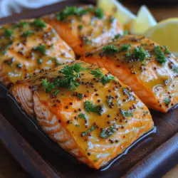 If you are on the lookout for a dinner recipe that is both delicious and wholesome, Honey Mustard Glazed Salmon Delight is a dish that deserves a spot on your table. This culinary masterpiece marries the rich, buttery flavor of salmon with a sweet and tangy honey mustard glaze, creating a mouthwatering experience that is both satisfying and healthy. Salmon has gained immense popularity in recent years, celebrated for its high omega-3 fatty acid content, which contributes to heart health and overall wellness. The addition of honey mustard not only enhances the flavor profile of the dish but also offers a unique twist that sets it apart from traditional salmon recipes.