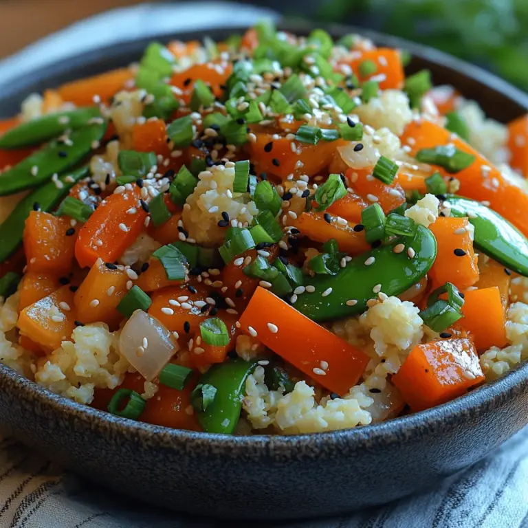 Cauliflower Rice Stir-Fry Delight is a vibrant and nutritious dish that is perfect for anyone looking to enjoy a healthy meal without sacrificing flavor. This recipe not only highlights the versatility of cauliflower but also incorporates a colorful array of vegetables, making it a feast for the eyes as well as the palate. With the increasing popularity of low-carb diets, cauliflower rice has emerged as a fantastic alternative to traditional rice, allowing you to enjoy your favorite stir-fry dishes while keeping your carbohydrate intake in check.