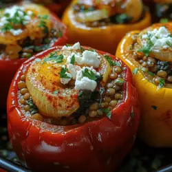 Earthy Lentil Spinach Stuffed Peppers: A Wholesome Vegetarian Delight