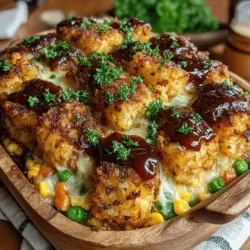 Smoky BBQ Chicken Tater Tot Casserole