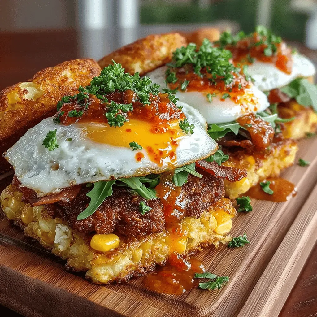 Sweet Corn Fritter Breakfast Sandwiches