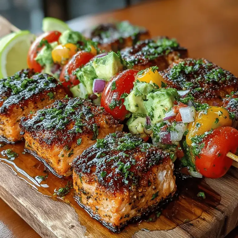 When it comes to vibrant, fresh flavors, few dishes can compete with Citrusy Salmon Skewers paired with Zesty Lime Salsa. This recipe embodies everything we love about summer grilling—bright, zesty ingredients that dance on the palate, and a dish that is as visually appealing as it is delicious. Ideal for barbecues, family gatherings, or a cozy dinner at home, these skewers not only deliver on taste but also offer a healthy, protein-packed option that everyone can enjoy.