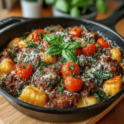 Savory Skillet Sausage & Spinach Gnocchi