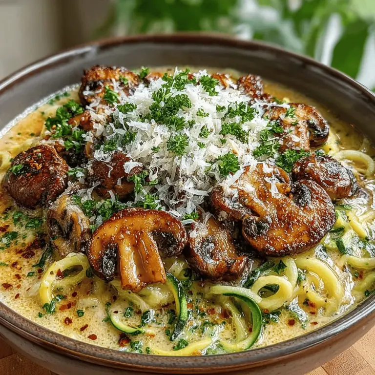 If you're on the lookout for a dish that combines indulgence with health benefits, Creamy Mushroom Alfredo Zoodle Bowls are the perfect solution. This delightful recipe marries the comforting richness of alfredo sauce with fresh, vibrant zucchini noodles, also known as zoodles. With their light texture and subtle flavor, zoodles serve as an excellent alternative to traditional pasta, allowing you to enjoy a creamy, decadent meal without the guilt.