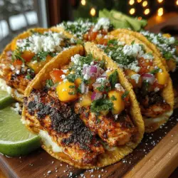 Peach Salsa Chicken Tacos