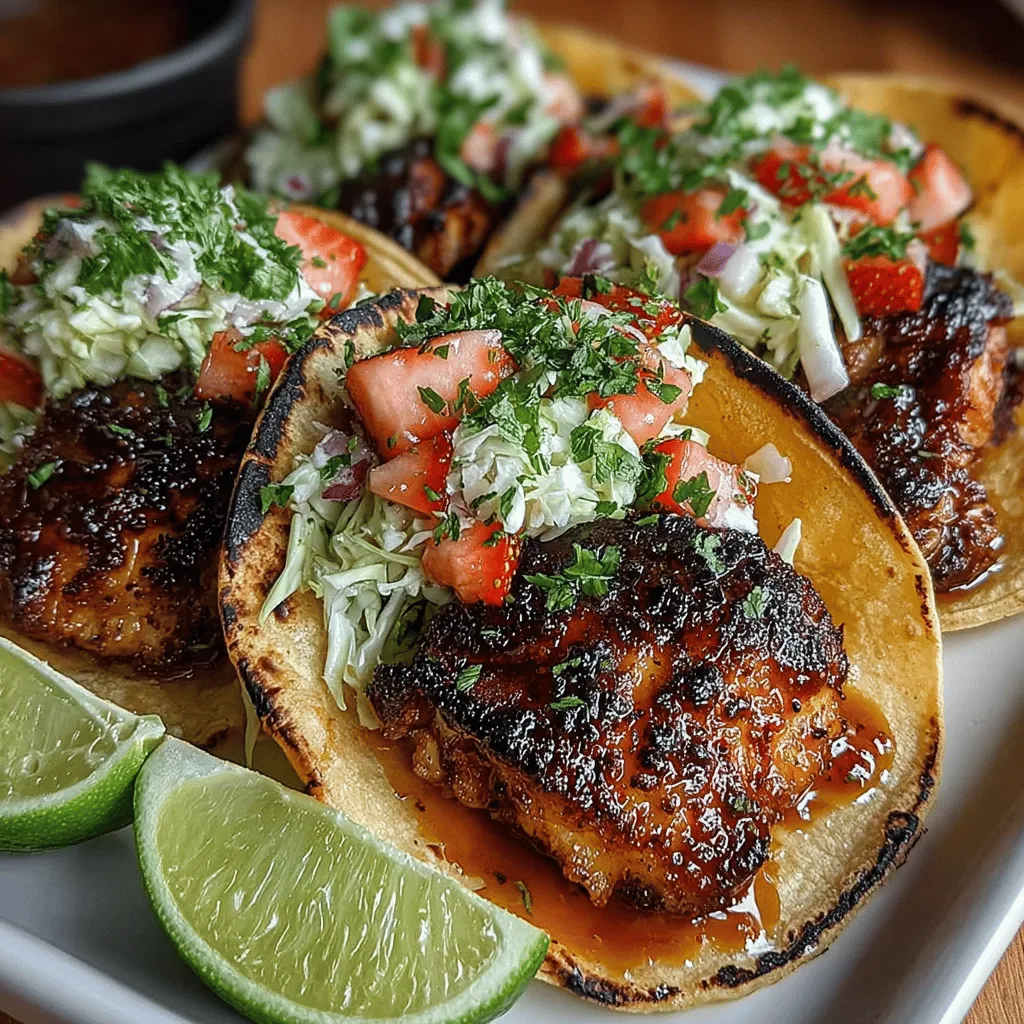 Embark on a culinary journey with our Sweet & Spicy Chicken Tacos with Strawberry Slaw. This vibrant dish marries the savory flavors of marinated chicken thighs with the refreshing crunch of strawberry slaw, making it a perfect choice for any meal. Whether you’re hosting a taco night with friends or looking for a unique dish to add to your weekly meal prep, these tacos promise to impress with their bold flavors and delightful textures.