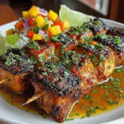 Sizzling Citrus Chicken Skewers with Tropical Mango Salsa