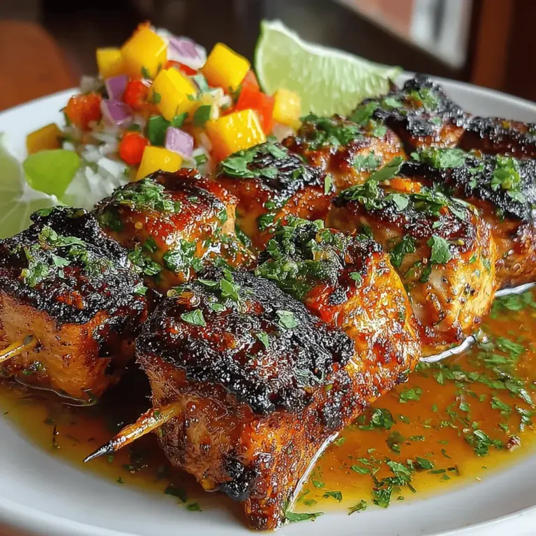 Sizzling Citrus Chicken Skewers with Tropical Mango Salsa is a delightful dish that embodies the essence of summer with its vibrant flavors and healthy ingredients. This recipe highlights the refreshing taste of citrus combined with the sweetness of ripe mango, creating a tantalizing experience for your taste buds. Whether you're planning a family gathering, hosting a backyard barbecue, or simply looking for a nutritious option for a weeknight meal, these chicken skewers are versatile enough to suit any occasion.