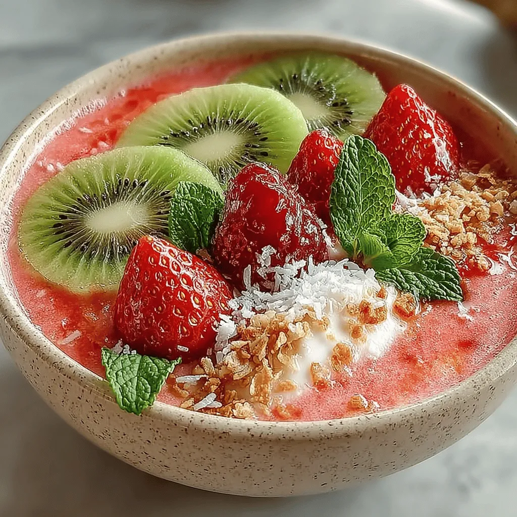 In recent years, smoothie bowls have surged in popularity, becoming a staple for health-conscious individuals seeking a nutritious and visually appealing breakfast or snack. These delightful bowls offer a perfect blend of taste and nutrition, allowing for creativity and personalization in every serving. One standout recipe that embodies the essence of summer and refreshment is the Watermelon Wave Smoothie Bowl. This vibrant dish showcases the natural sweetness of watermelon, complemented by creamy textures and zesty flavors, making it an ideal choice for warm weather.