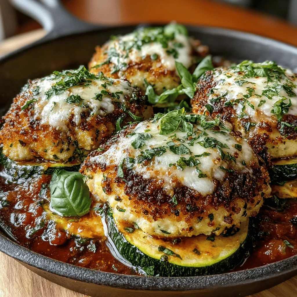 Baked Zucchini Chicken Parmesan is a delightful and nutritious twist on the classic Italian dish that has won the hearts of food lovers around the world. This recipe combines tender chicken breast, fresh zucchini, and a rich marinara sauce, all topped with gooey cheese. Ideal for those looking to incorporate more vegetables into their meals without sacrificing flavor, this dish provides a deliciously satisfying option that fits well into both everyday dining and special occasions.