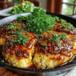 Honey Butter Glazed Cornbread Chicken Bake