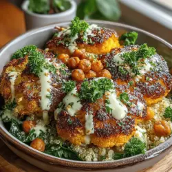 Garlic Roasted Cauliflower and Chickpea Bowls