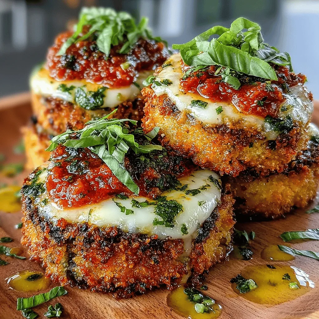 If you're searching for a delightful appetizer that combines rich flavors with a touch of elegance, look no further than Mini Eggplant Parmesan Bites. These bite-sized treats are a sophisticated twist on the classic Italian dish, eggplant Parmesan, transforming it into a perfectly portioned snack ideal for gatherings, parties, or even a cozy night in. With their crispy exterior and cheesy, savory filling, Mini Eggplant Parmesan Bites are sure to impress guests and family alike.