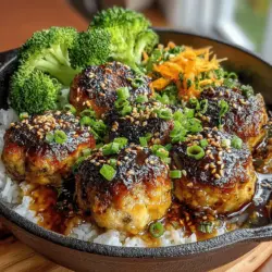 When it comes to comfort food that combines both flavor and nutrition, Sweet & Savory Honey Garlic Chicken Meatball Bowls stand out as a delightful choice. This recipe offers a harmonious blend of sweet and savory flavors that tantalize the taste buds, making it an instant favorite for families and food enthusiasts alike. The succulent chicken meatballs, coated in a rich honey garlic sauce, are not only satisfying but also versatile, suitable for a casual weeknight dinner, meal prep for the week ahead, or even as a centerpiece for a gathering with friends.