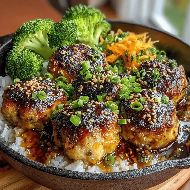 When it comes to comfort food that combines both flavor and nutrition, Sweet & Savory Honey Garlic Chicken Meatball Bowls stand out as a delightful choice. This recipe offers a harmonious blend of sweet and savory flavors that tantalize the taste buds, making it an instant favorite for families and food enthusiasts alike. The succulent chicken meatballs, coated in a rich honey garlic sauce, are not only satisfying but also versatile, suitable for a casual weeknight dinner, meal prep for the week ahead, or even as a centerpiece for a gathering with friends.