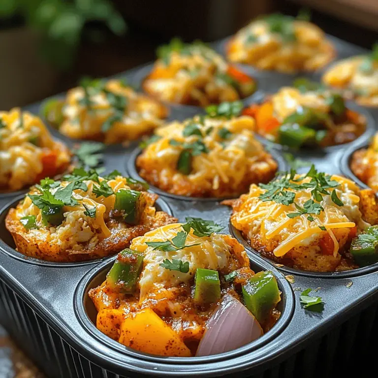 Start your day with a burst of flavor and nutrition by making Hatch Chili Egg Muffin Breakfast Cups. These delightful breakfast muffins combine the richness of eggs with the zesty taste of roasted Hatch green chiles, setting the stage for a satisfying and energizing meal. Not only are these breakfast cups easy to prepare, but they are also perfect for meal prep, making them an ideal choice for busy mornings or leisurely brunches. With a blend of fresh vegetables and a gooey layer of melted cheddar cheese, these muffin cups are versatile enough to adapt to any personal taste preferences.
