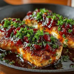 Cranberry Orange Glazed Chicken is a dish that beautifully marries savory and sweet flavors, making it a standout choice for any occasion. Whether you're preparing a cozy weeknight dinner or hosting a festive gathering, this recipe promises to impress your guests with its vibrant colors and tantalizing taste. The combination of succulent chicken breasts, tangy cranberries, and zesty orange juice creates a dish that is not only visually appealing but also packed with nutritional benefits.