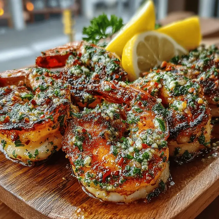 Garlic Butter Roasted Shrimp Skewers are a mouthwatering dish that perfectly balances simplicity and sophistication. Whether you’re hosting a casual weeknight dinner or an elegant outdoor gathering, these skewers bring a touch of indulgence to any table. The delightful combination of succulent shrimp, rich garlic butter, zesty lemon, and a hint of heat from red pepper flakes creates a flavor profile that seafood lovers will find irresistible. This article will take you through the essential ingredients, preparation steps, and cooking methods to ensure that your Garlic Butter Roasted Shrimp Skewers are a resounding success.